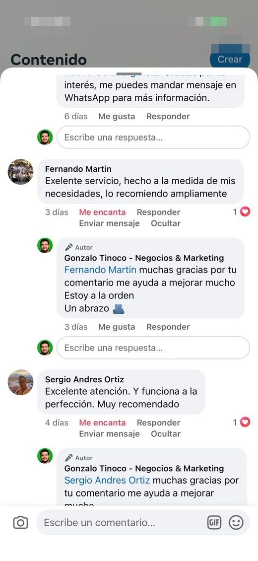 Mensaje de cliente satisfecho